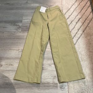 Oak + Fort High Rise Ankle Length Pants in Algae, Size XS